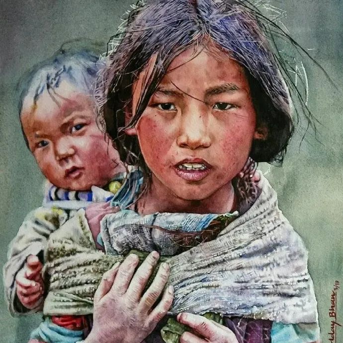 印度画家Uday Bhan Singh水彩画作品