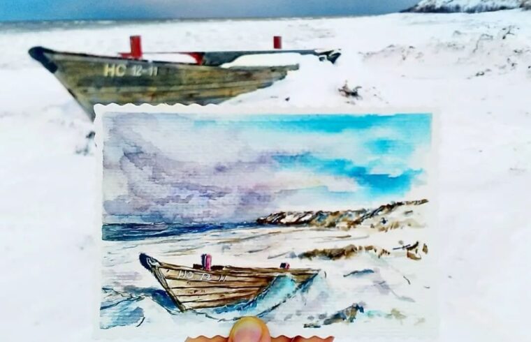 雪中水彩画作品 | 俄罗斯插画师 САХАЛИН绘画作品欣赏