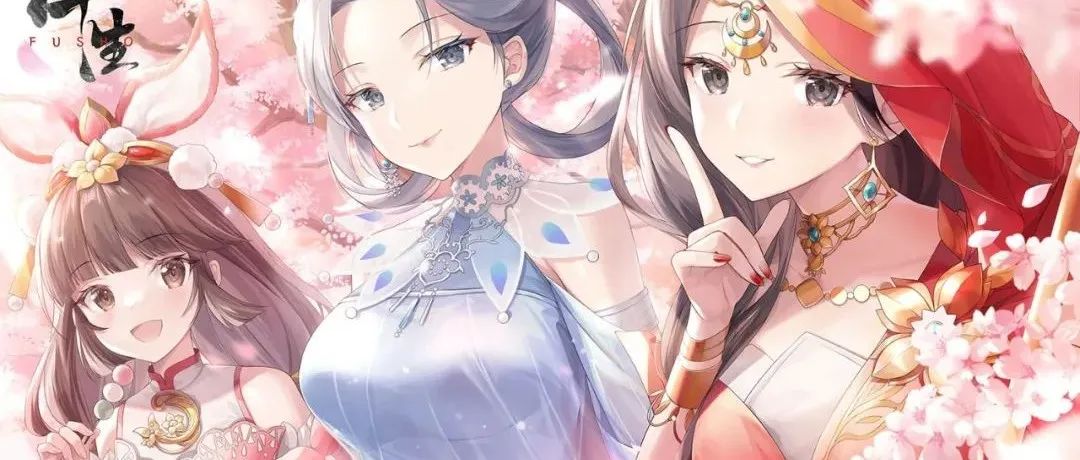 日本画师：かがちさく的插画作品 ，樱花开放时节的少女，花与人一样美丽