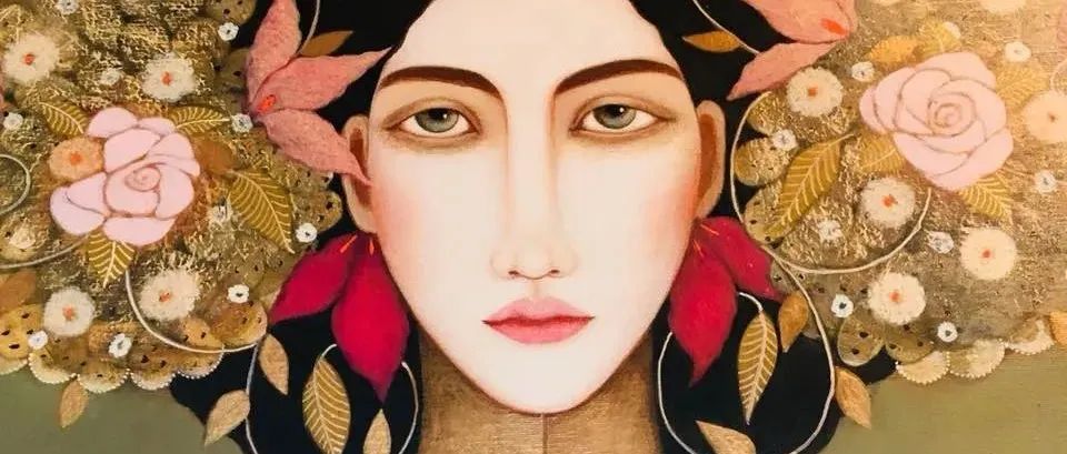 阿尔及利亚女画家法伊扎的抽象人像画