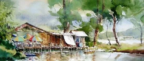 Phang Chew水彩风景绘画作品