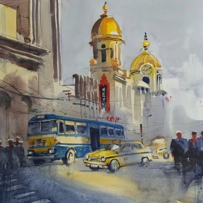 ​Madhusudan Das水彩画风景绘画作品