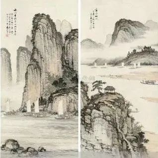 海派山水画家袁松年书画作品