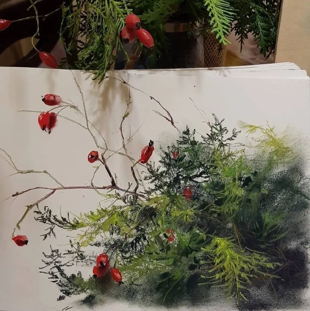 Tatsiana Kashtalyan的色粉绘画作品欣赏
