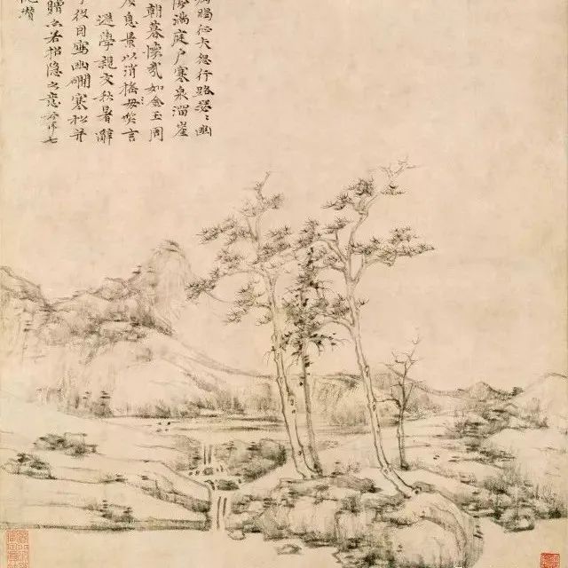 《幽涧寒松图》 倪瓒（元） - 中国名画鉴赏语音讲解（一百四十九）