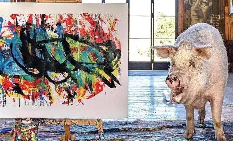 一只猪画的画竟卖到17万，让艺术家情何以堪