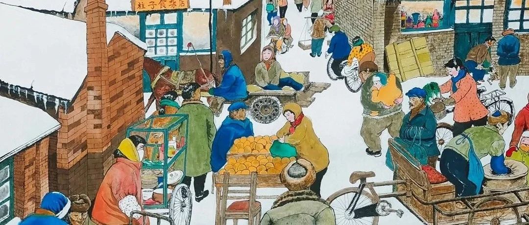 雪景画：赶大集