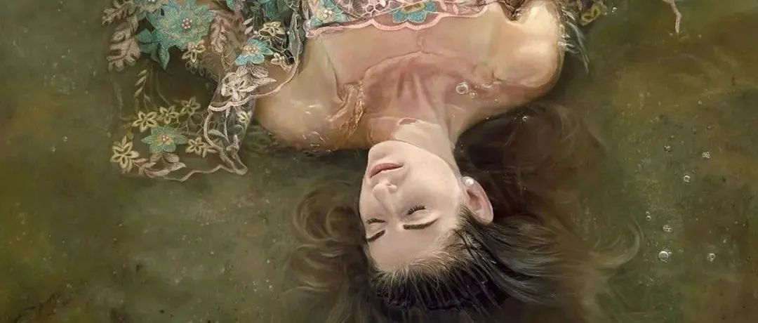 躺在水里的美女，竟然是一幅油画，让人“哇”出声来