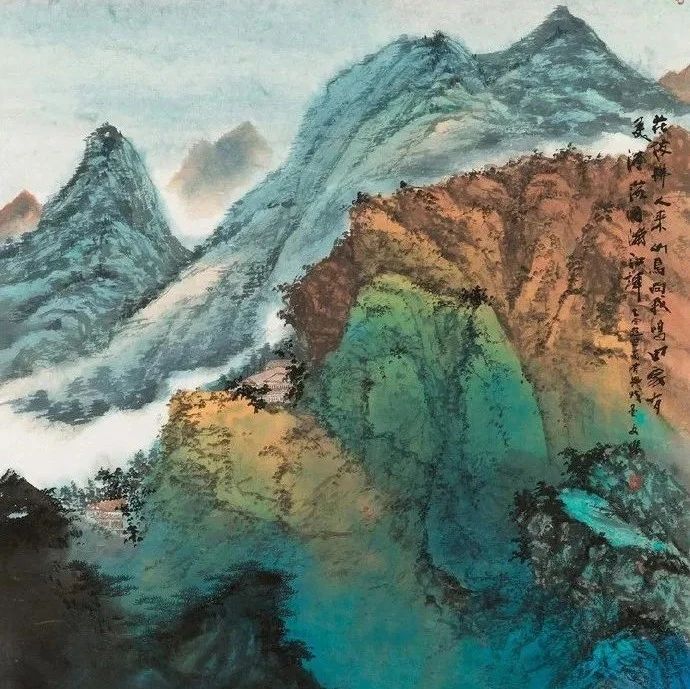 著名国画师这泼彩山水值得一看