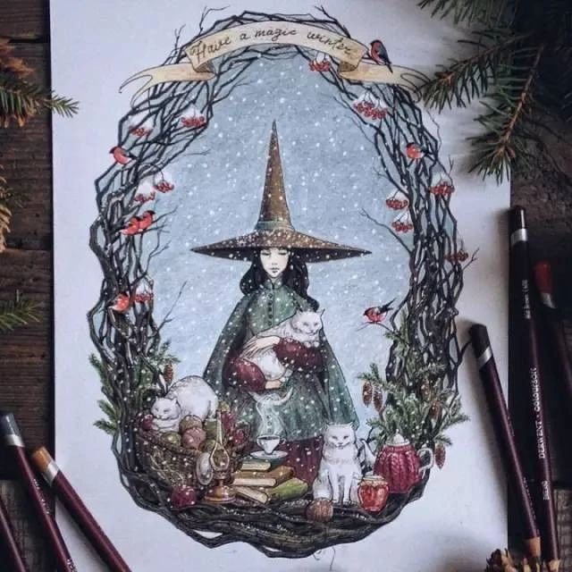 有温度的彩色铅笔插画