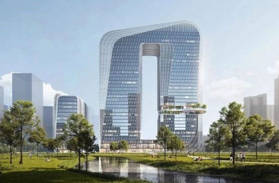 Aedas 模仿当地的“吉祥石”，在珠海设计了一座拱形摩天楼