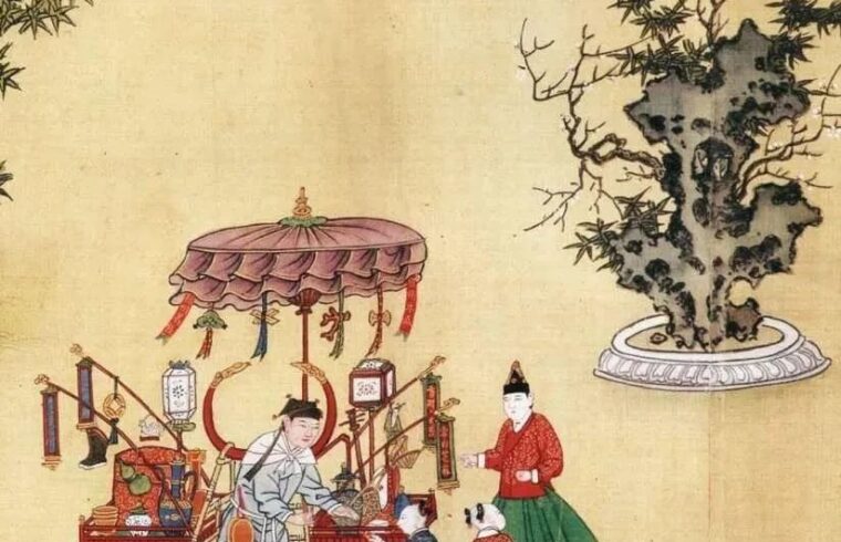 明代宫廷画师绘《明宪宗元宵行乐图》