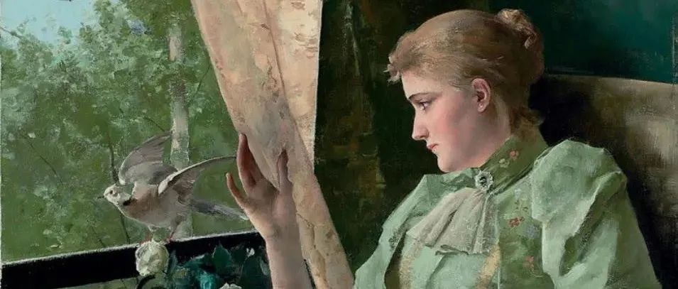比利时画家史蒂文斯笔下优雅的女性。
