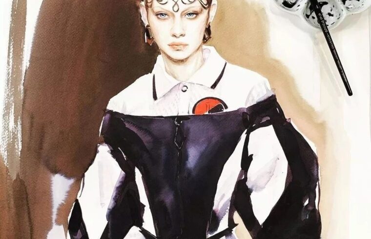 时装画手绘过程分享 | Chanel、Dior在Ina Bill笔下重活新生的必杀技！