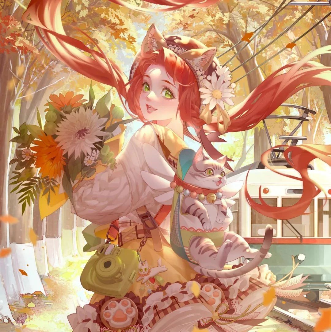 插画教程｜秋日氛围感的萌妹人物插画，从草稿到氛围渲染，太完整了！
