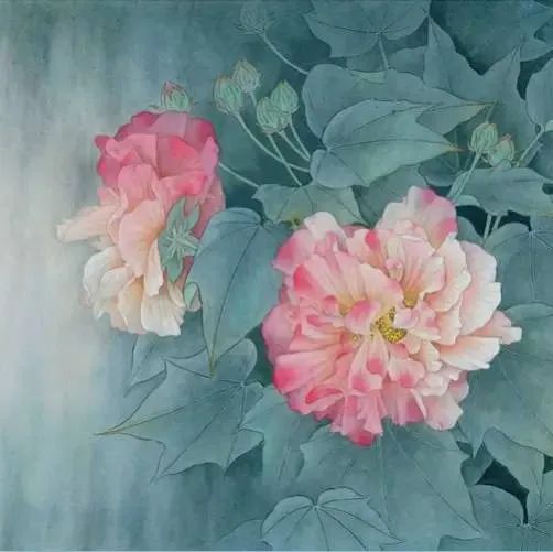 工笔芙蓉花，真是太漂亮了