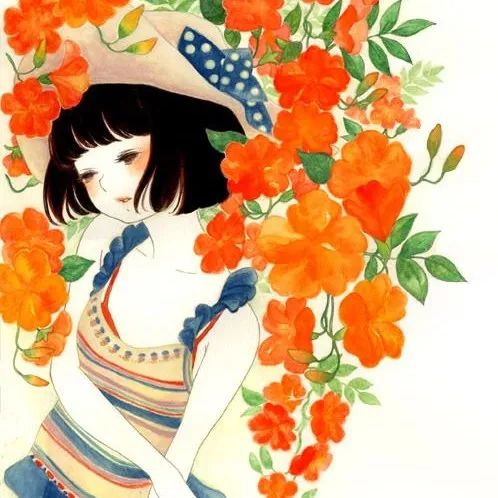 日本插画师halorganon人物插画作品