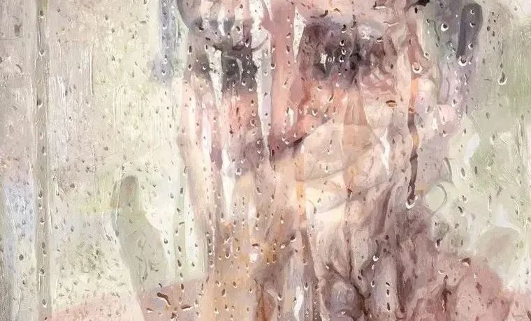 她把玻璃下的水雾人物画到极致
