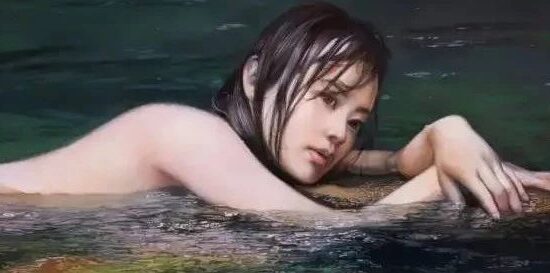 日本画家小木曽 誠的超写实湿身少女，唯美又优雅