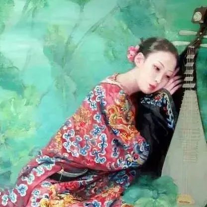 十六位画家笔下的女子，像一朵朵洁静的莲花
