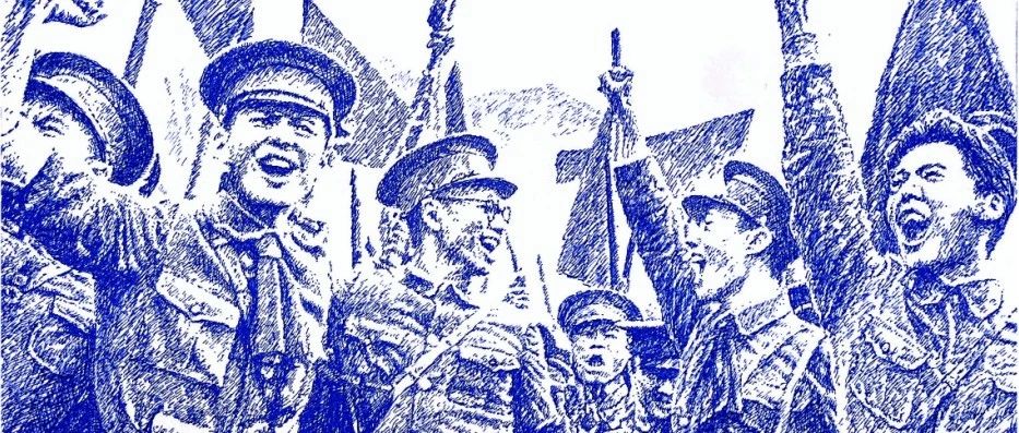 钢笔绘党史  永远跟党走