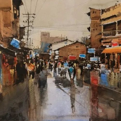 印度的水彩艺术家Sanjay Desai风景绘画作品欣赏