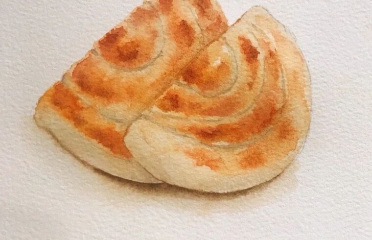 一组传统面食 ，金小兔手绘绘画作品欣赏