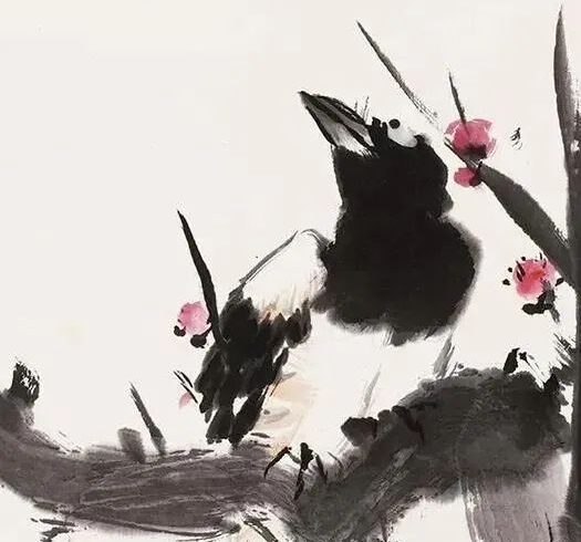 ​王雪涛红梅喜鹊图，喜上加喜