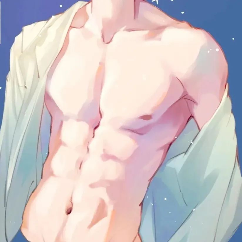 插画教程｜啧啧啧~充满诱惑的半厚涂男生肌肉画法，差点没忍住舔屏！