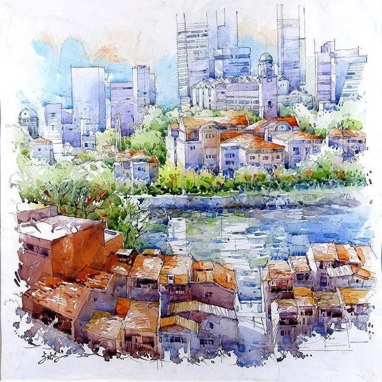 Jack Tia Kee Woon新加坡水彩画家绘画作品欣赏