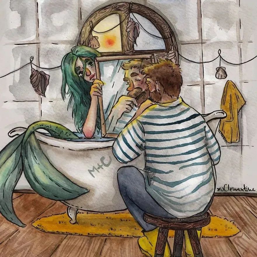 ​16幅水彩画描绘的幸福场景，​网友：这才是向往的生活
