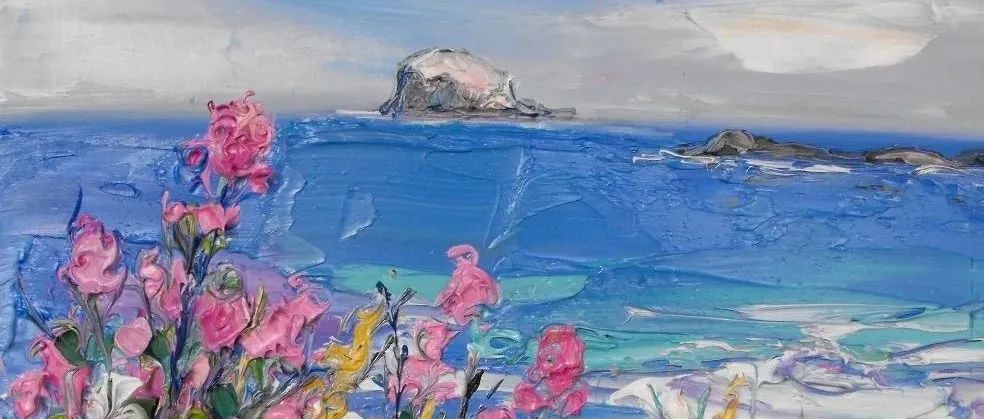 朱迪思的油画，大胆、生机勃勃和充满活力的欢乐风景。