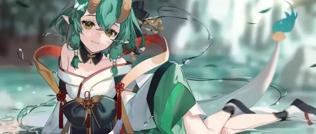 蓝与黑的交织秀发！少女那宝石般的深邃眼睛！对于眼睛的刻画绝了！
