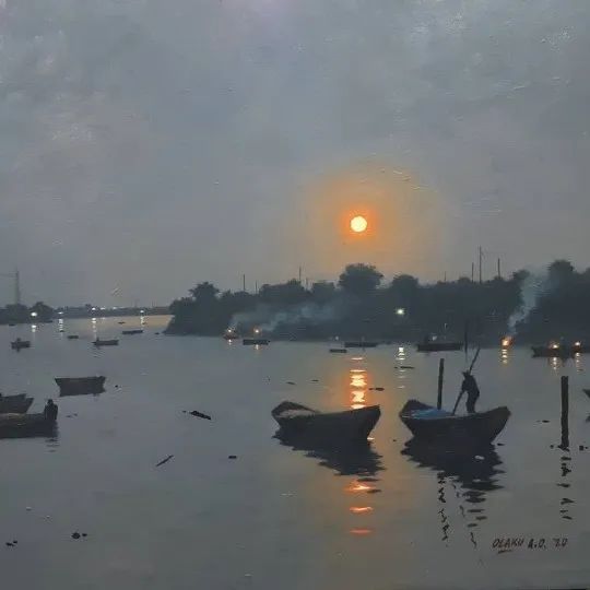 Abiodun Olaku风景绘画作品欣赏
