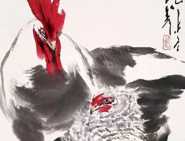 品画｜王子武画鸡，大吉！