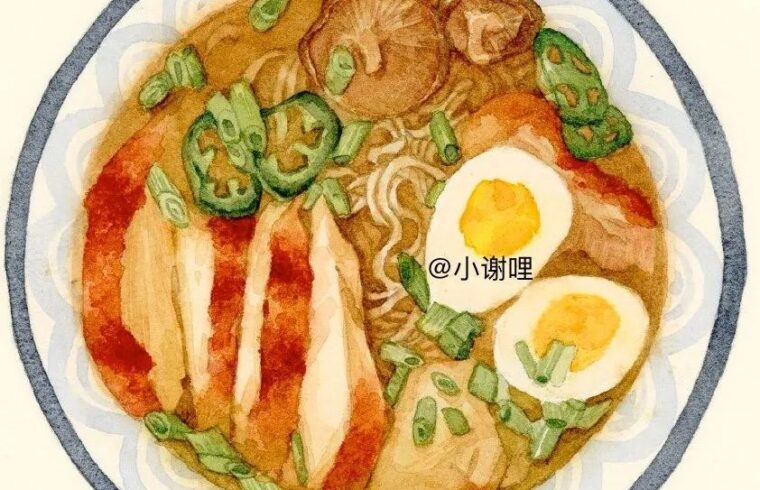 小谢哩_水彩美食绘画作品欣赏