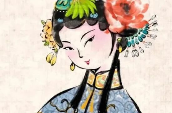 这水墨小美女，画得有意思！