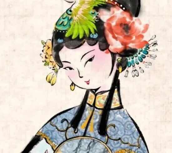 这水墨小美女，画得有意思！