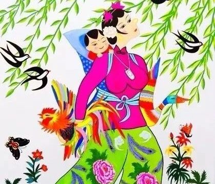 农民画：小媳妇回娘家