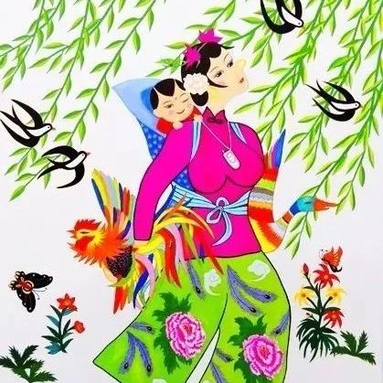 农民画：小媳妇回娘家
