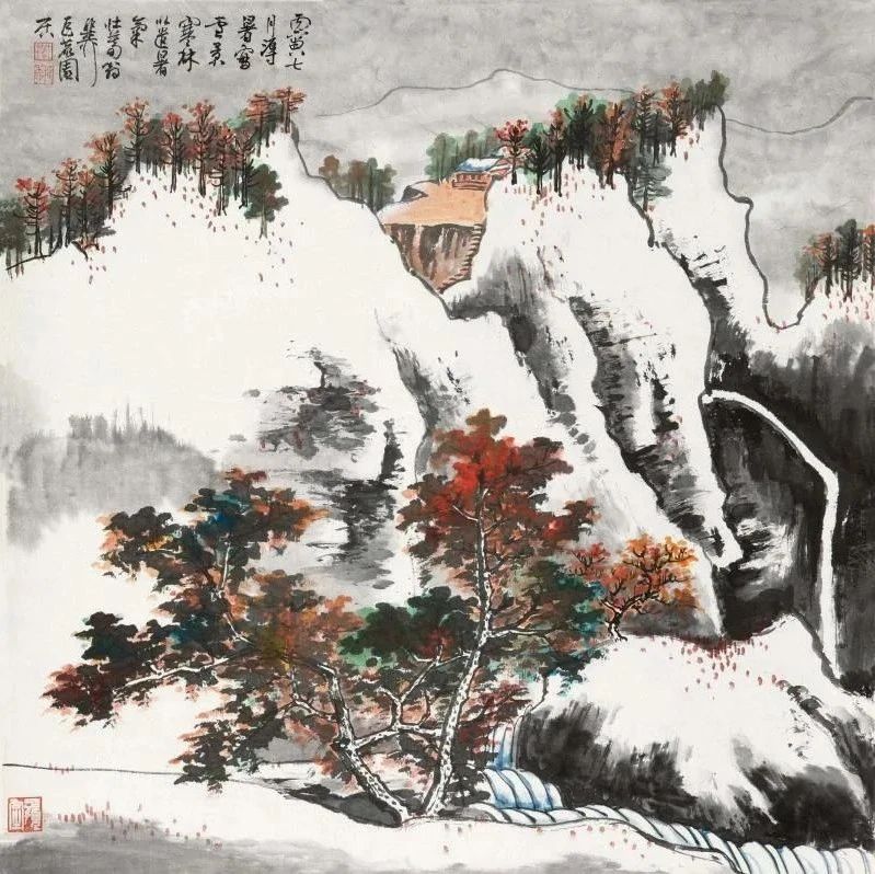 他笔下的雪景山水，清朗透彻！