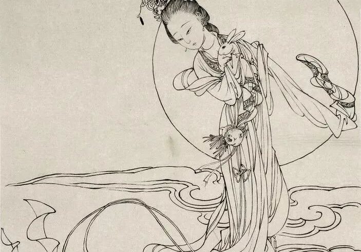 蔡岚的工笔人物白描