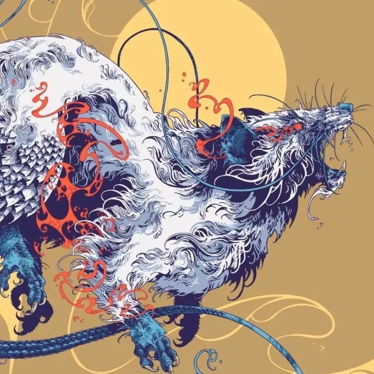 90后插画家的炫酷野兽，放大看细节，让人看得十分爽