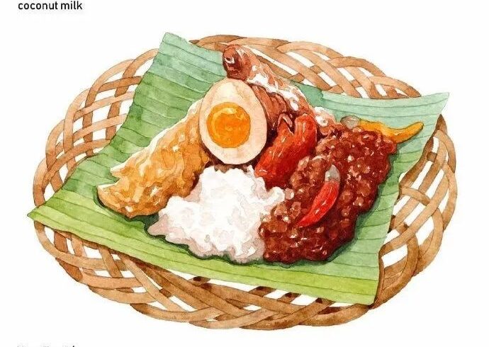 一组水彩美食作者：插画师lerin绘画作品欣赏