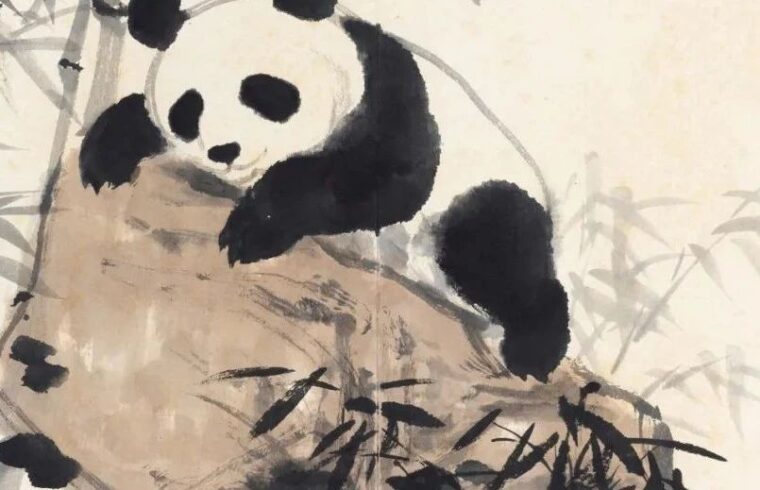 吴作人画熊猫：寥寥几笔，憨态十足