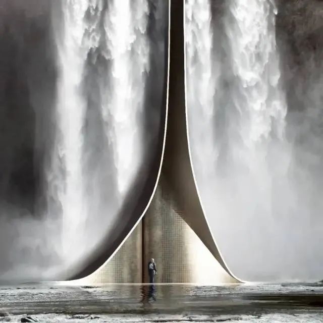 瀑布寺庙：虚拟空间的建筑设计