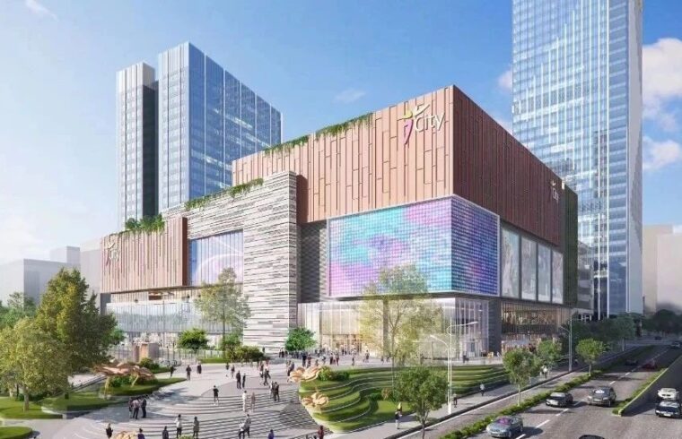 人字绿廊旁的这一商业地标即将建成