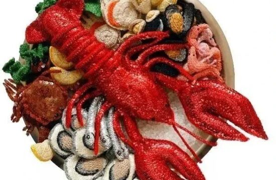 艺术分享｜有趣的针织海鲜作品