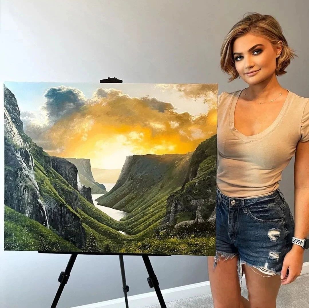 人美画更美，美女画家用油画，捕捉全世界美景