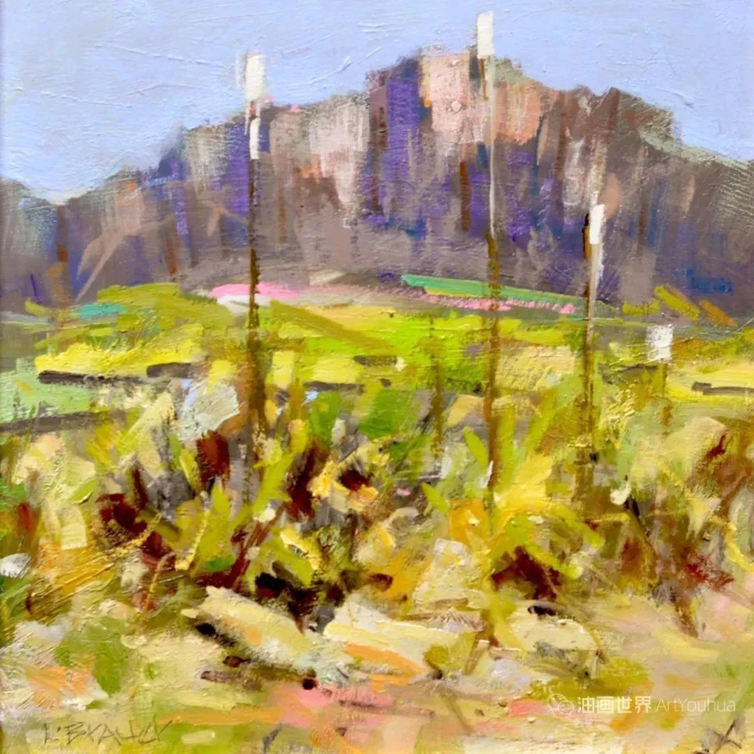 写意风景油画，美国画家朗·布鲁尔作品